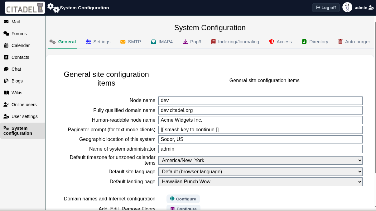 WebCit System Administration